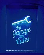 My garage my rules neon bord lamp LED verlichting reclame li, Huis en Inrichting, Verzenden, Nieuw
