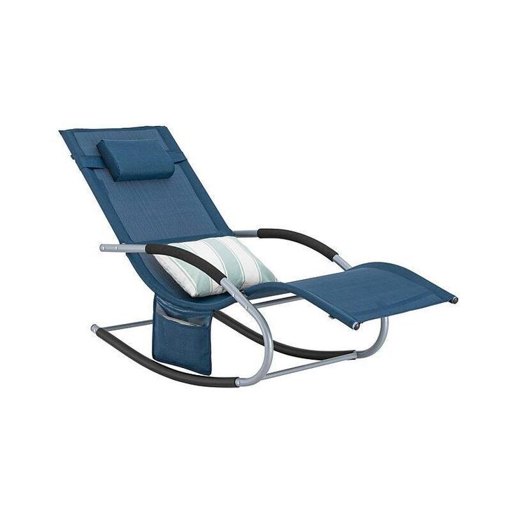2dekans | SoBuy - Loungestoel Tuinstoel - marineblauw, Tuin en Terras, Tuinsets en Loungesets, Ophalen of Verzenden