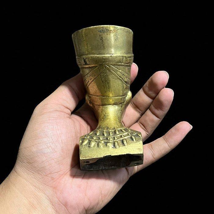 sculptuur, Bust of Queen Nefertiti - 4 in - Messing, Antiek en Kunst, Antiek | Keramiek en Aardewerk
