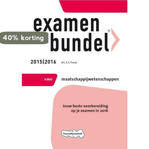 Examenbundel vwo Maatschappijwetenschappen 2015/2016, Boeken, Schoolboeken, Gelezen, Verzenden