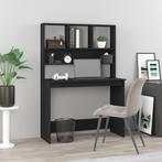 vidaXL Bureau met schappen 102x45x148 cm bewerkt hout zwart