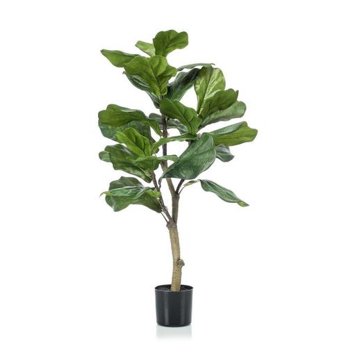Kunstplant - Ficus Lyrata - Tabaksplant - 100 cm, Huis en Inrichting, Woonaccessoires | Kunstplanten en Kunstbloemen