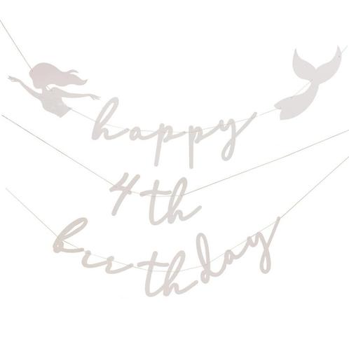 Happy Birthday Letterslinger Personaliseerbaar Zeemeermin 1,, Hobby en Vrije tijd, Feestartikelen, Nieuw, Verzenden