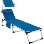 tectake Ligbed Lorella gestoffeerd, inklapbaar - blauw, Tuin en Terras, Tuinsets en Loungesets, Verzenden, Nieuw