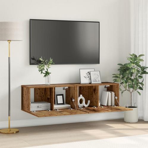 vidaXL TV Meubel Set Oud Hout Massief Gerecycled Hout, Huis en Inrichting, Kasten |Televisiemeubels, Nieuw, Verzenden