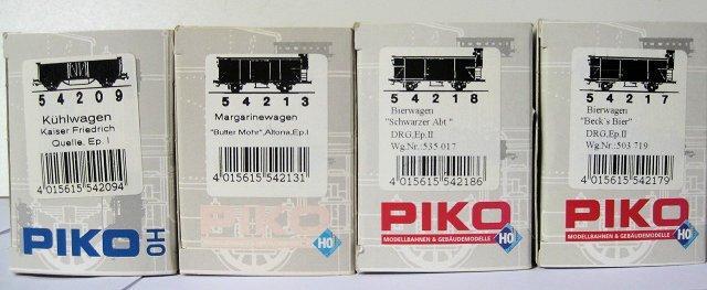 Piko H0 - 54209/54213/54217/54218 - Wagon de marchandises, Hobby en Vrije tijd, Modeltreinen | H0