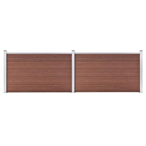 vidaXL Schutting 353x106 cm HKC bruin, Tuin en Terras, Tuinhekken en Hekwerk, Nieuw, Verzenden
