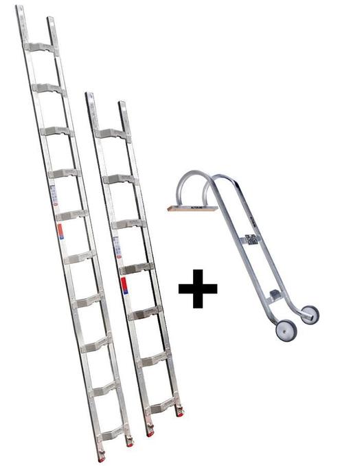 Altrex dakladderset met nokhaak 5m, Doe-het-zelf en Bouw, Ladders en Trappen, Ladder, Nieuw, 4 meter of meer, Ophalen of Verzenden