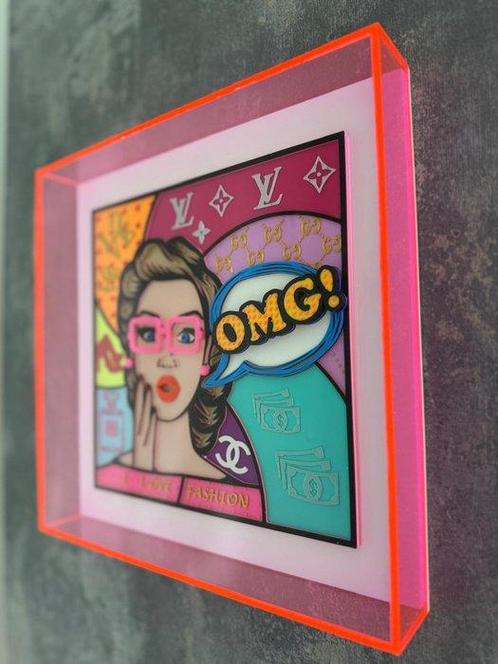 KIRAS - OMG! GIRL FASHION LOVE 25x25cm, Antiek en Kunst, Kunst | Schilderijen | Modern