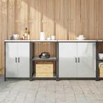 vidaXL Keukenopbergsysteem met plank Anders 3 pcs Zilver, Huis en Inrichting, Kasten | Overige, Verzenden, Nieuw