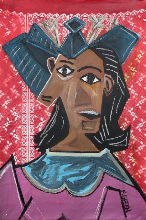 F. Green - Femme Mystère 3 (XL), Antiek en Kunst, Kunst | Schilderijen | Modern