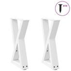 vidaXL Salontafelpoten 2 st 28x(42-43,3) cm staal wit, Huis en Inrichting, Verzenden, Nieuw