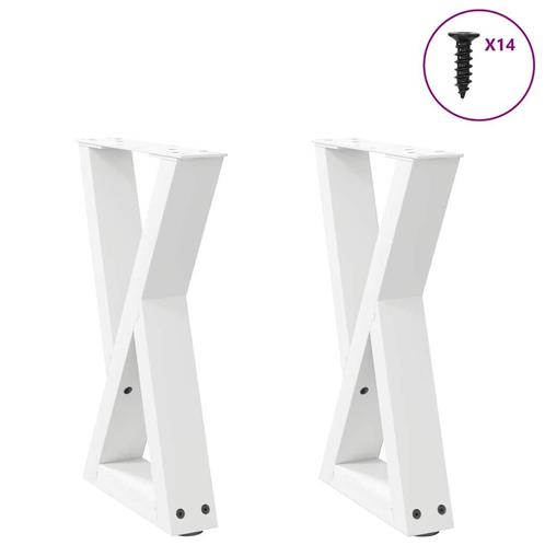 vidaXL Salontafelpoten 2 st 28x(42-43,3) cm staal wit, Huis en Inrichting, Tafelonderdelen, Nieuw, Verzenden