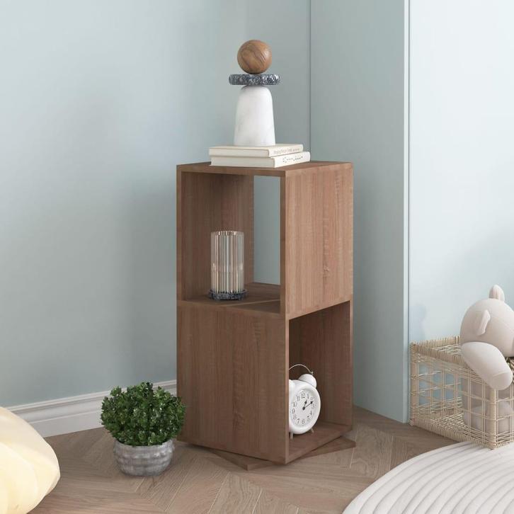 vidaXL Draaikast 34,5x34,5x75,5 cm spaanplaat sonoma eiken, Huis en Inrichting, Kasten | Boekenkasten, Nieuw, Verzenden