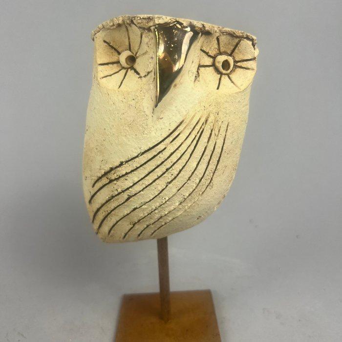 Ewa Budzowska - NO RESERVE- OWL- (decorated 24 carat gold), Antiquités & Art, Art | Objets design