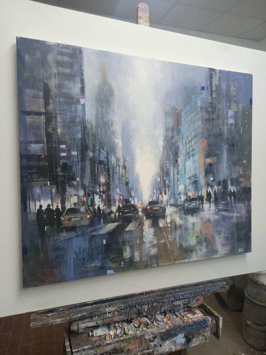 Paolo Fedeli - Urban landscape, Antiek en Kunst, Kunst | Schilderijen | Modern