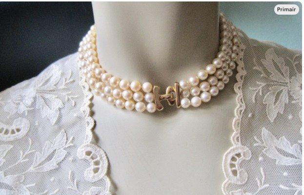 Zonder Minimumprijs - Halsketting Verguld, Zilver Parel - 3, Handtassen en Accessoires, Kettingen