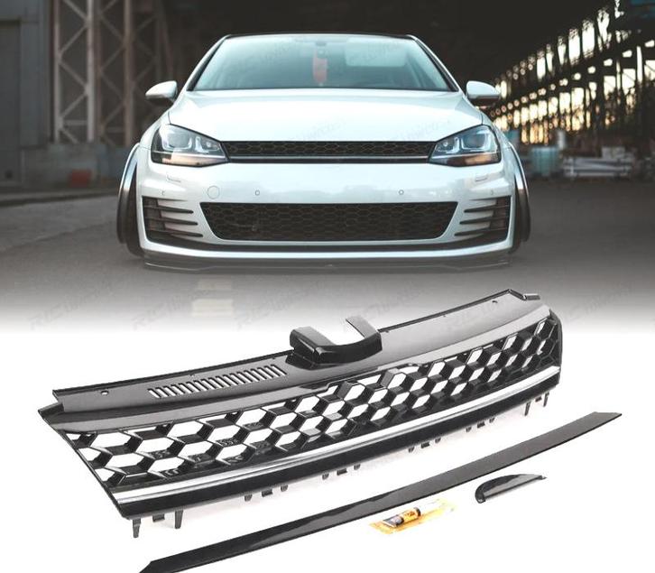 CALANDRE VOLKSWAGEN GOLF 7 12-17 LOOK R CHROMÉ SANS LOGO, Autos : Pièces & Accessoires, Carrosserie & Tôlerie, Envoi