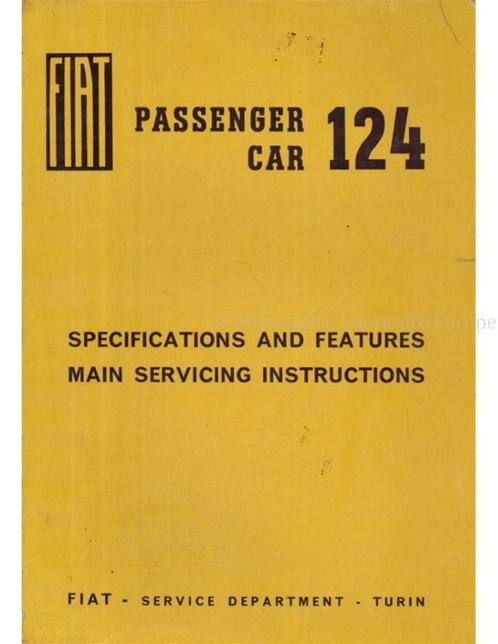 1966 FIAT 124 WERKPLAATSHANDBOEK ENGELS, Auto diversen, Handleidingen en Instructieboekjes