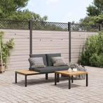 vidaXL 3-delige Loungeset met kussens aluminium zwart, Tuin en Terras, Tuinsets en Loungesets, Verzenden, Nieuw, Loungeset