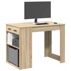 vidaXL Bureau avec tiroir et étagère chêne sonoma bois, Maison & Meubles, Verzenden, Neuf