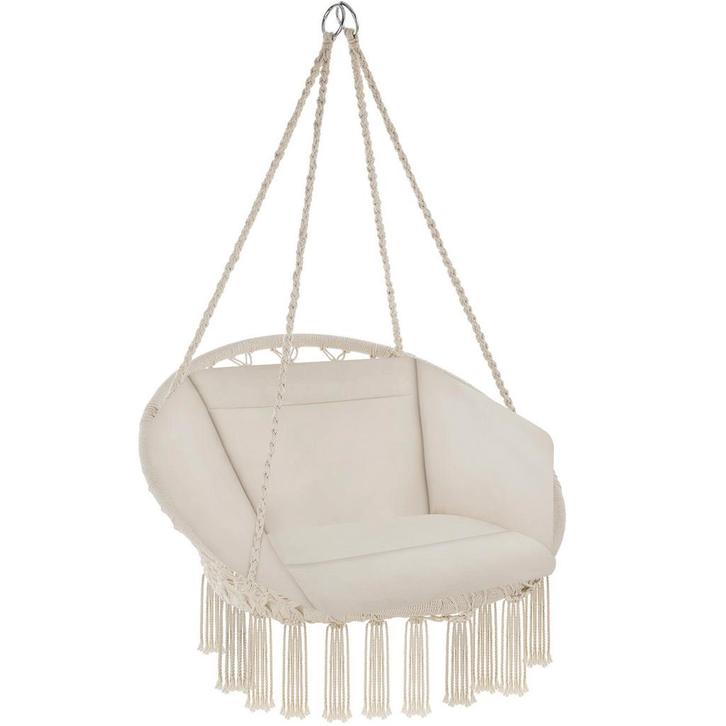 tectake Hangstoel Grazia - beige, Tuin en Terras, Overige Tuin en Terras, Verzenden
