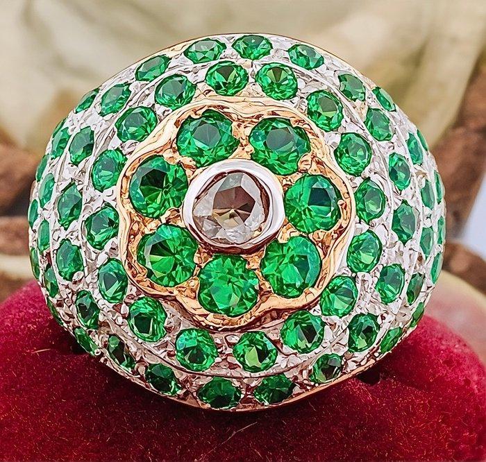 Zonder minimumprijs - Ring - 9 kt. Roségoud, Zilver Diamant, Handtassen en Accessoires, Ringen