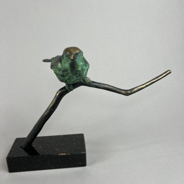 J. Zak (XX-XXI) - The sparrow on a branch -bronze, Antiek en Kunst, Kunst | Designobjecten