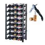 Lendo Online Wijnrek 32 Flessen Staand Zwart Staal, Huis en Inrichting, Verzenden, Nieuw