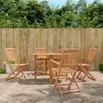 vidaXL 5-delige Tuinset inklapbaar massief acaciahout, Tuin en Terras, Tuinsets en Loungesets, Verzenden, Nieuw, Tuinset