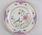 Bord - A Chinese famille rose double peacock plate for the