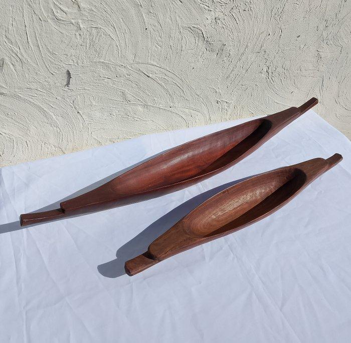 Fruitschaal (2) - hard hout - Authentieke kano schalen, Antiek en Kunst, Curiosa en Brocante