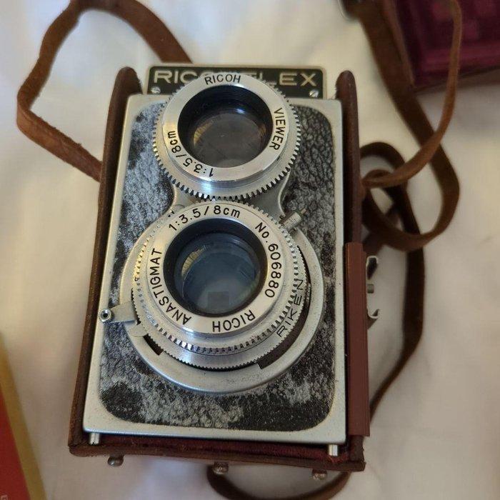 Vintage Ricoh Richeflex Double Lens Camera with Box and, Audio, Tv en Foto, Fotocamera's Analoog