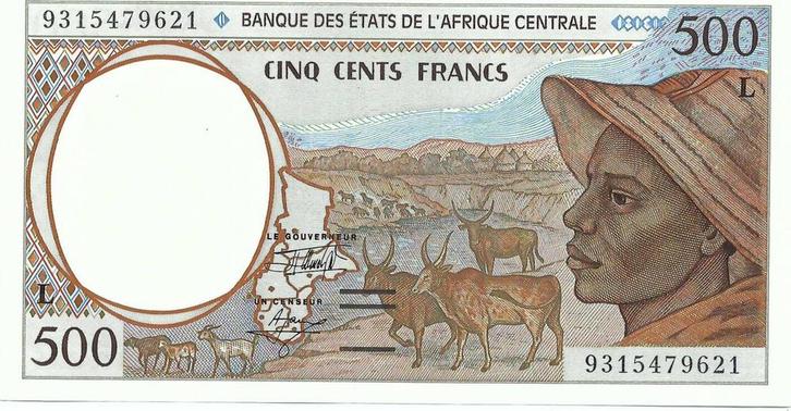 500 Francs 1993 Central African States Gabon, Postzegels en Munten, Bankbiljetten | Europa | Niet-Eurobiljetten, België, Verzenden
