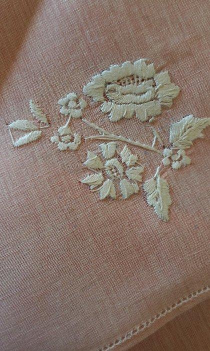 Servet (6) - 42 cm - 42 cm - Handborduren, Antiek en Kunst, Antiek | Tapijten, Tafelkleden en Textiel