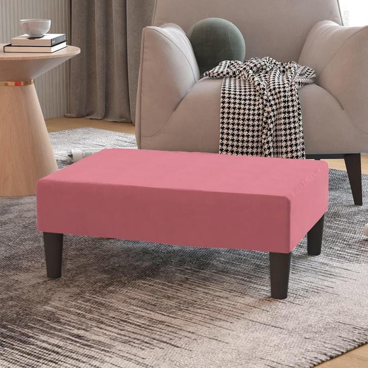 vidaXL Voetenbank 78x56x32 cm fluweel roze, Huis en Inrichting, Zetels | Voetbanken en poefs, Nieuw, Verzenden