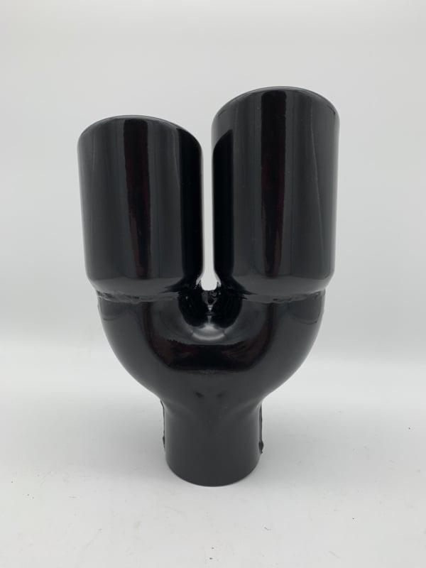 Uitlaat sierstuk black coated rvs dubbel 3 inch, Auto-onderdelen, Uitlaatsystemen, Nieuw, Ophalen of Verzenden