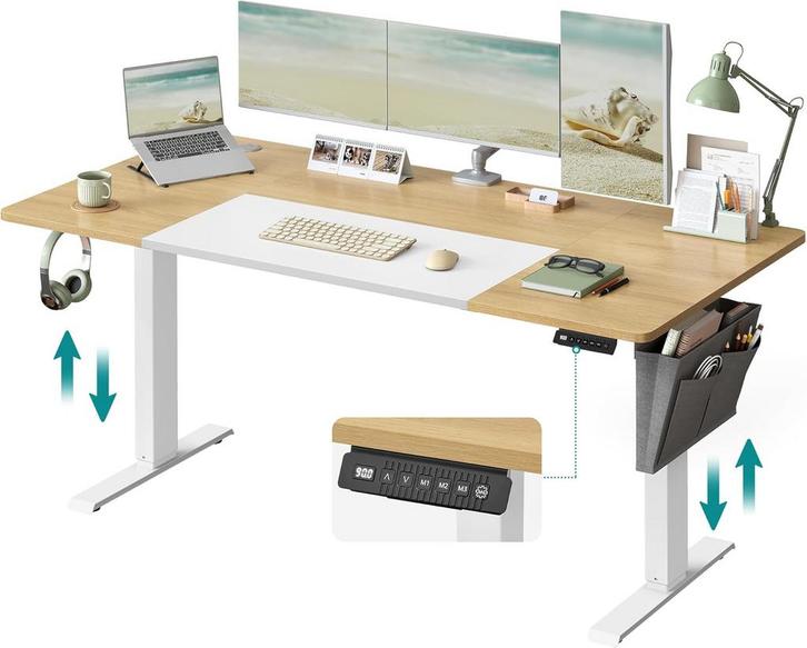 SONGMICS - Elektrisch bureau - 60 x 140 cm -, Maison & Meubles, Bureaux, Envoi