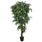 vidaXL Kunstplant mangoboom 900 bladeren 180 cm groen, Verzenden, Nieuw