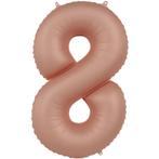 8 Jaar Cijfer Ballon Rose Goud Mat 86cm, Hobby en Vrije tijd, Nieuw, Verzenden