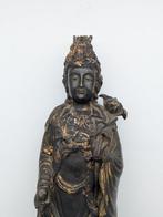Guanyin Buddha auf Fisch stehend - Metallguss - China, Antiek en Kunst