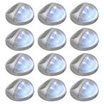 vidaXL LED-wandlampen solar rond zilver 12 st, Tuin en Terras, Verzenden, Nieuw