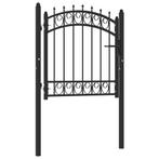 vidaXL Poort met speerpunten 100x100 cm staal zwart, Tuin en Terras, Verzenden, Nieuw