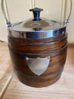 Ijsemmer (2) - Hout met verzilverd sluitwerk. -