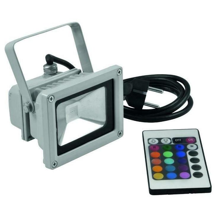 10W LED Schijnwerper RGB outdoor - dimbaar, Tuin en Terras, Buitenverlichting, Verzenden