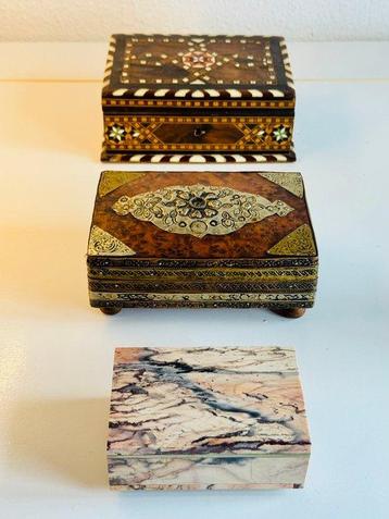 Doos (3) - Art Deco - Hout, Marmer, Messing beschikbaar voor biedingen