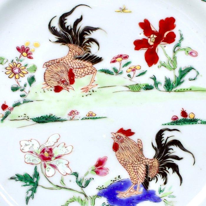 Bord - Yongzheng bord met hanen decor 18e-eeuw | roosters, Antiek en Kunst, Antiek | Overige Antiek