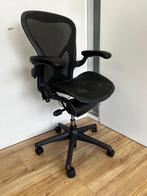 Refurbished Herman Miller Aeron Maat C (Grootste Maat), Verzenden, Zwart, Zo goed als nieuw, Bureaustoel