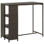 vidaXL Bartafel met opbergrek 120x60x110 cm poly rattan, Verzenden, Nieuw