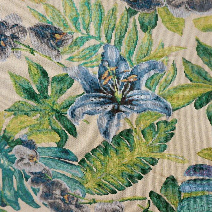 BA160 - Gobelinweefsel tropisch met Monstera-bladeren en, Antiquités & Art, Tapis & Textile